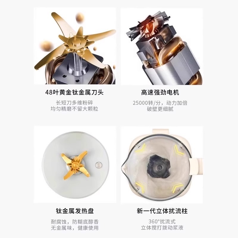 德国2025新款破壁机家用全自动静音无渣豆浆机榨汁机一体免煮免滤|undefined