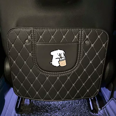 Back Seat Storage, Chair back anti-kick pad - black-white-puppy-anti-kick-pad-waterproof-and-stain-resistanteasy-to-clean-1-piece
