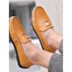 White Beanie Shoes Men's Genuine Leather Soft Sole 2025 New Spring and Summer Classy Lazy One-Legged Driving Casual Shoes