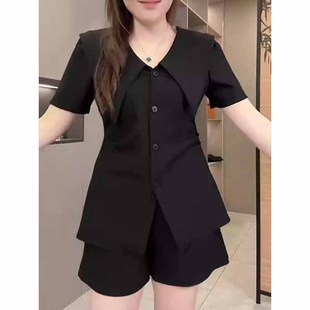 Summer Elegant Doll Collar Short-sleeved Women's plus size chubby girl Design Sense Shirt Niche Slimming Top
