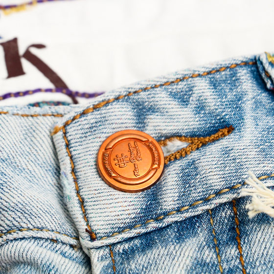 Spring and Summer 1090 Thin Micro-elastic Jeans Red Ear Tannin Slim-fit Small Straight Light Color Old Washable Vintage Trousers