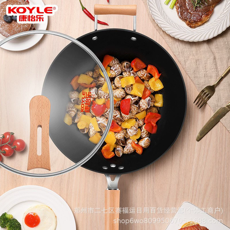 Кангъили старинный метод чугунный вок без покрытия утолщенный вок кухонная кастрюля компания единица благотворительность оптовая продажа