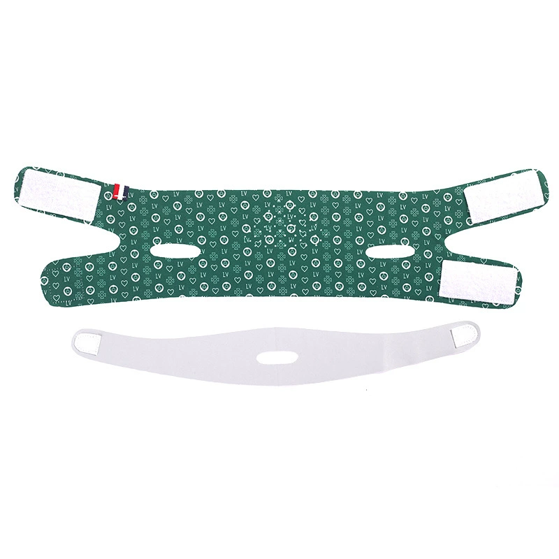 Smoothing pulls up elastic bandage, mask for face, removes double chin