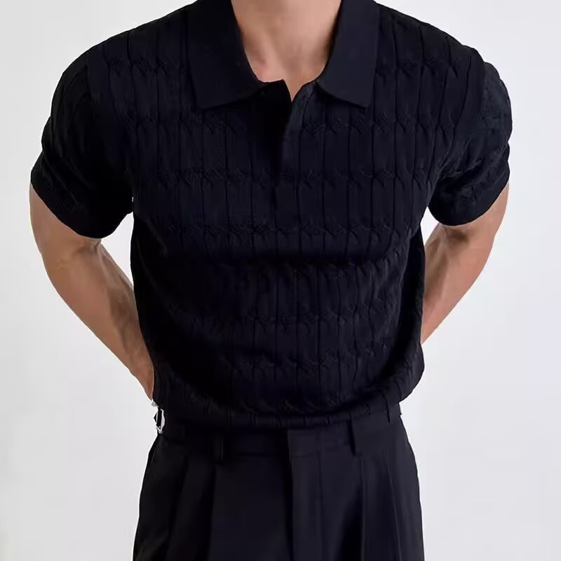 Men's Short Sleeve Polo Shirt Breathable Slim Fit Casual Summer Top_voghion.com