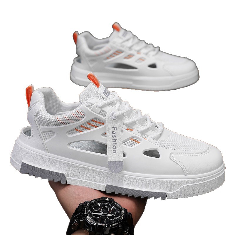 Zapatos de malla zapatos de malla deportiva de malla fina transpirable de verano para hombre zapatos de moda blancos de fondo suave de verano para hombre