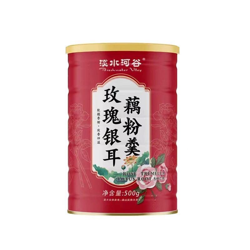 Массовый корень лотоса Крахмал Консервированные орехи Красный мармелад Тремелла Корень лотоса Орехи крахмала Завтрак Еда, готовая к употреблению