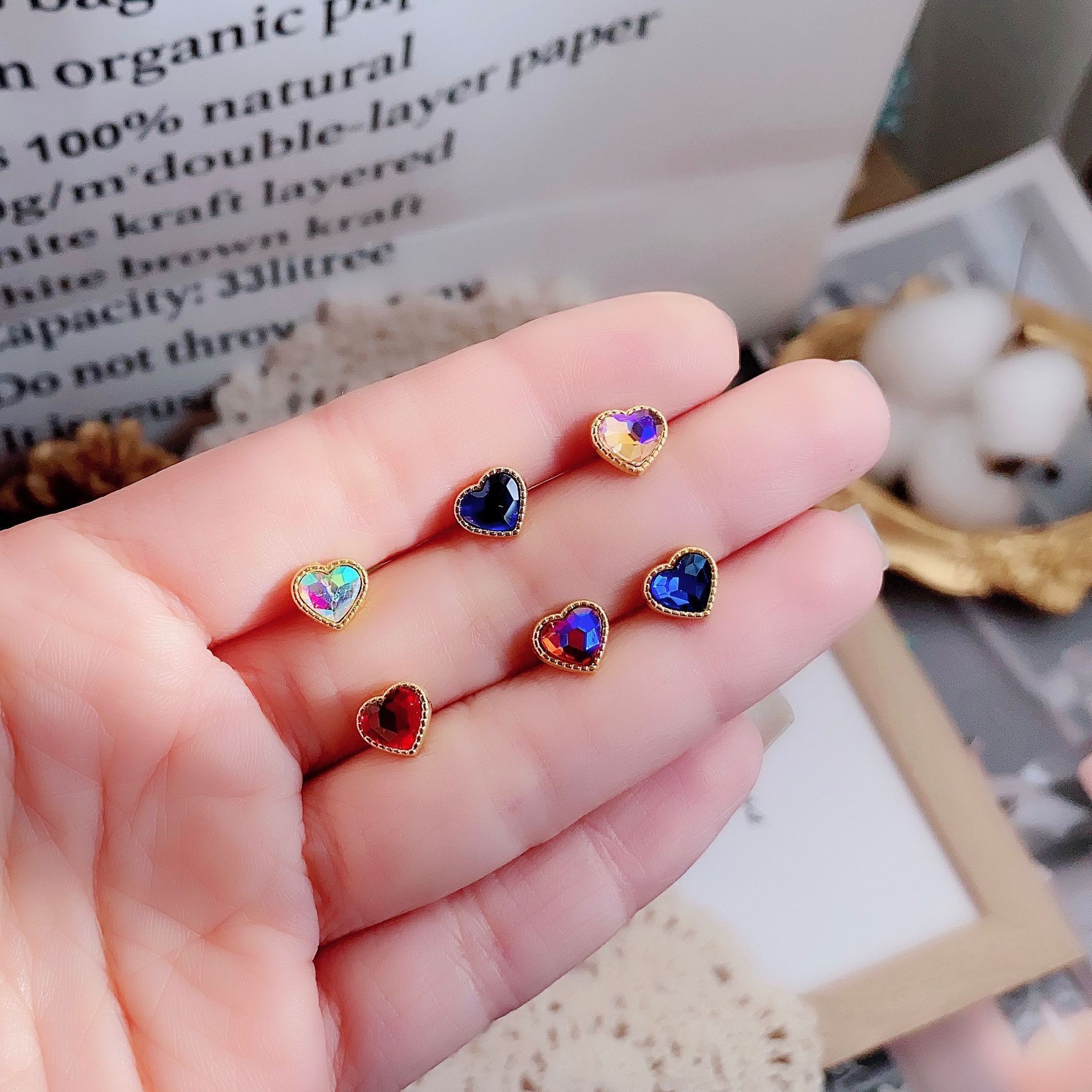 Date Occasion Sweet Heart Shape Titanium Steel Ear Studs 1 Piece