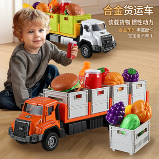 Alloy transporter big truck toy children simulation trailer container model container truck car 2-6