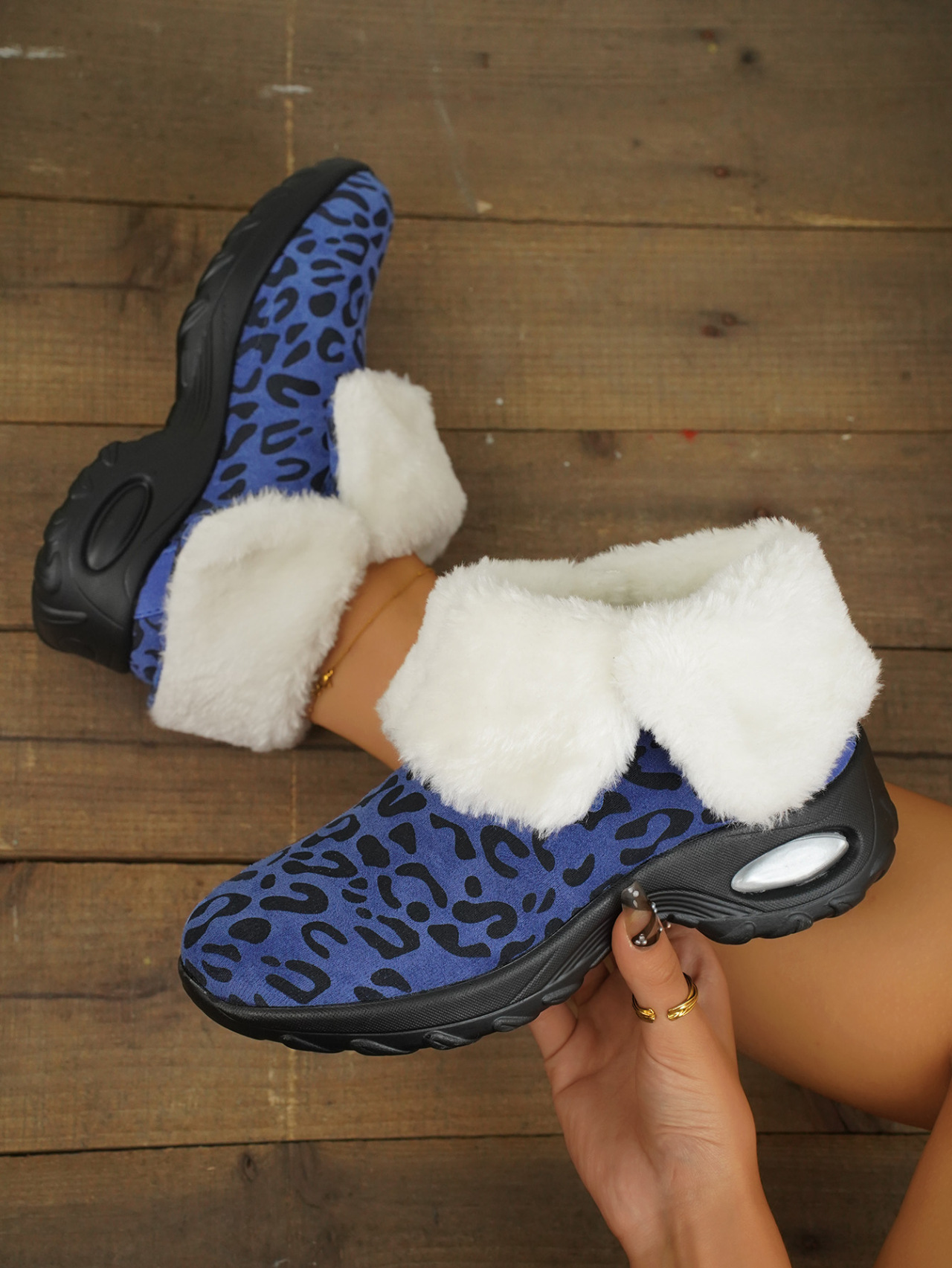 Große, kurze Stiefel mit Leopardenmuster und Kaschmir-Baumwollstiefeln für Damen, neue, warme Winterstiefel mit dicker Sohle_voghion.com