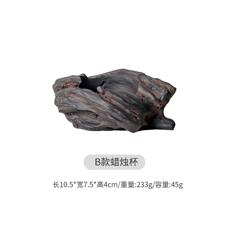 国境を越えたレトロな防古シンプルな木製セメントアロマキャンドルカップdiy大豆ワックス容器空カップ燭台置物|undefined