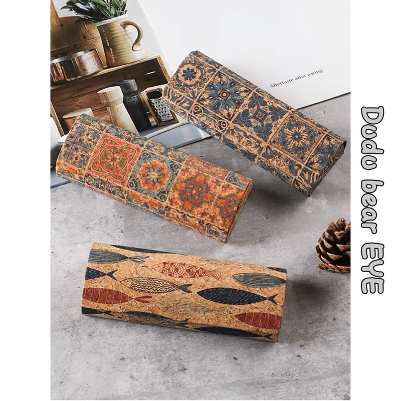 Retro Glasses Case, High-End Literary Pattern, Compact, Portable, Anti-Pressure, Anti-Fall, High-Looking Glasses Frame, Creative Sunglasses
