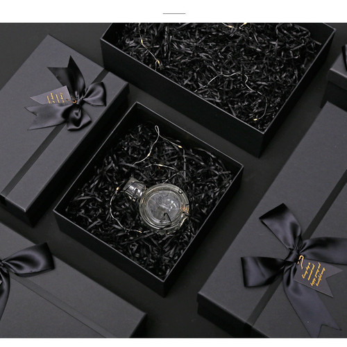 Gift box ins rectangular bow Christmas gift box empty box heaven and earth cover lipstick birthday gift packaging box