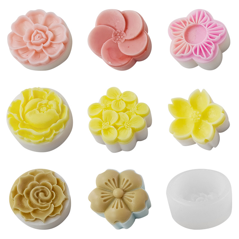 Jiahuimei DIY flor hecha a mano jabón molde Festival del Medio Otoño pastel de Luna pastel de judías verdes chocolate molde para hornear