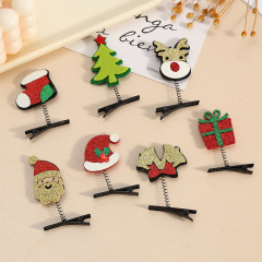 クリスマスヘアクリップかわいい子供漫画髪饰りヘアクリップ高级感ギフトクリスマスツリー髪饰りスプリングクリップ卸売