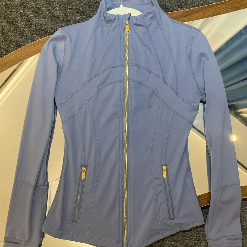 Same Style Yoga Jacket with Tight-Fitting Stand-Up Collar, Gold Zipper, Long-Sleeve Top, Sports Running Quick-Dry Full-Body Jacket Same Style Yoga Jacket with Tight-Fitting Stand-Up Collar, Gold Zipper, Long-Sleeve Top, Sports Running Quick-Dry Full-Body Jacket