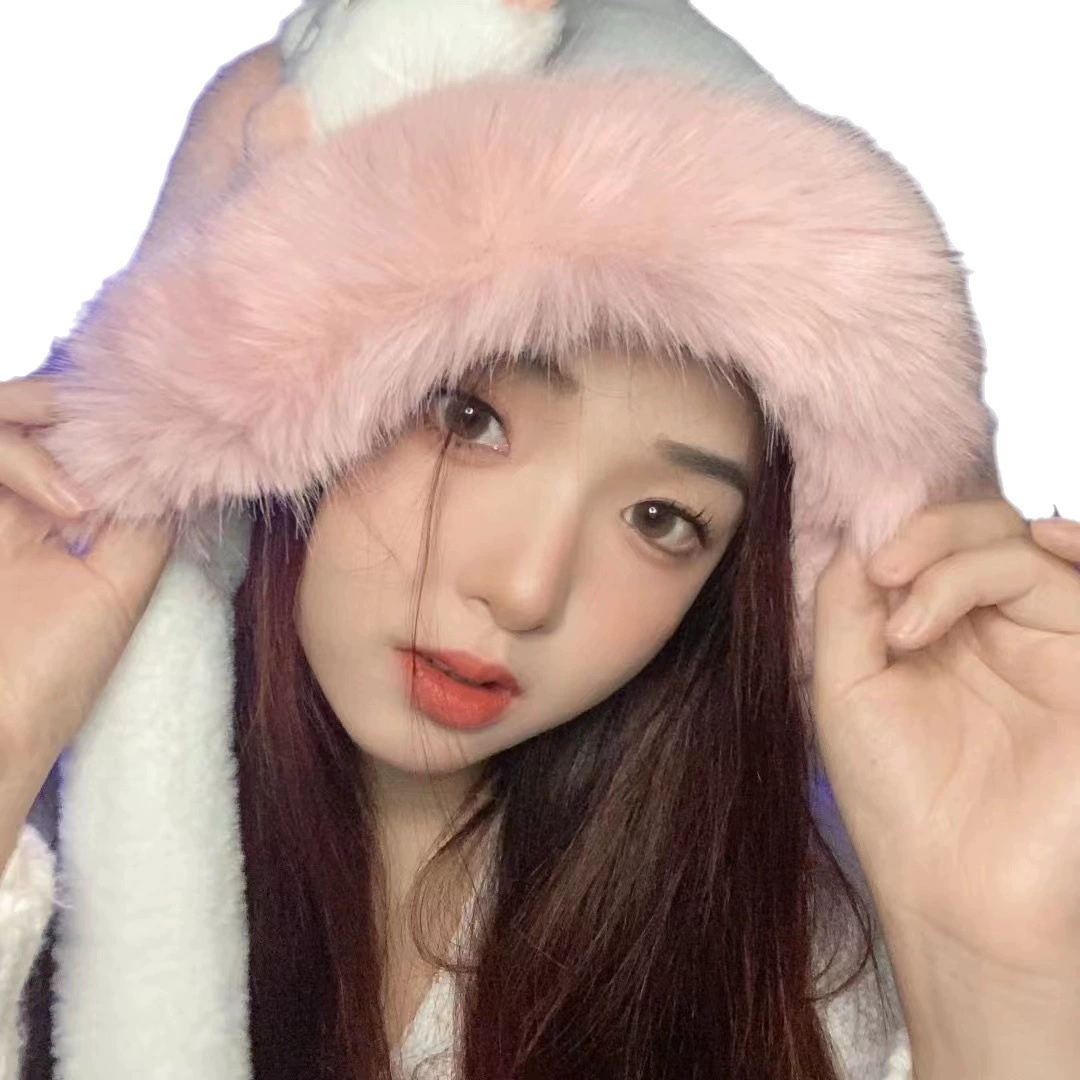 Demi-season cute plush rabbit, keep warm hat
