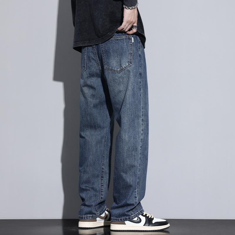 Pantalones denim simples, nuevo temperamento perezoso, estilo recto, moda de moda de Harajuku, literatura y arte. image 4