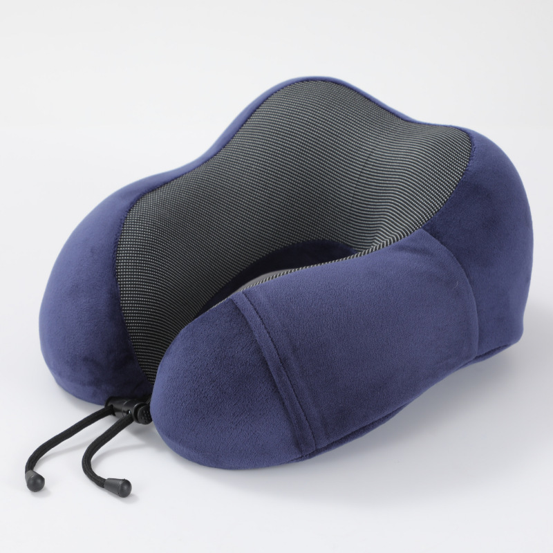 Almohada en forma de U de memoria al por mayor de fábrica Almohada de viaje Almohada para el cuello Almohada para el cuello para la siesta del avión del coche Almohada para el cuello de tela magnética en forma de U