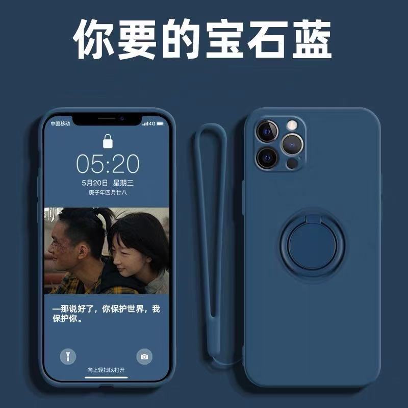 Funda para teléfono con soporte líquido compatible con iPhone 16, funda magnética con anillo para Apple 17 Pro Max, funda suave de color sólido para 15, 14