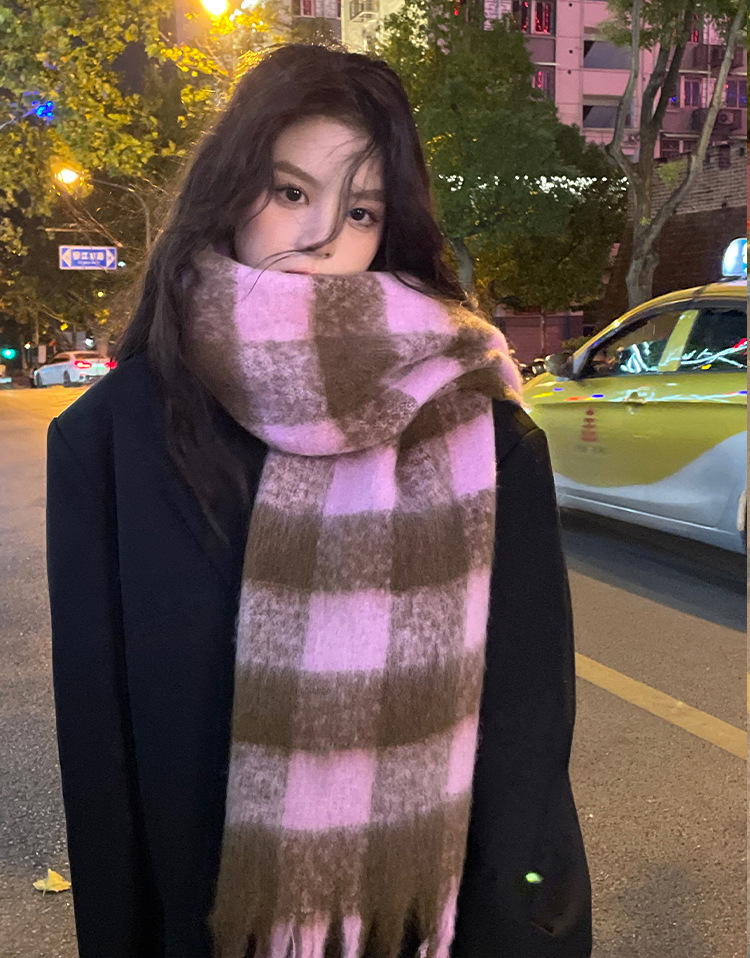 Scarf 2025 Autumn And Winter Women's High-end Winter New Imitation Cashmere Plaid Shawl_viptrois.com