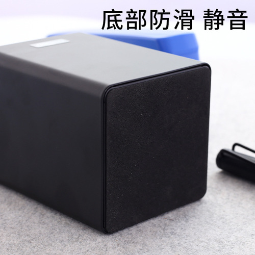 Deli 8931 all-metal pen holder black desktop personalized creative simple storage box multi-functional office pen holder