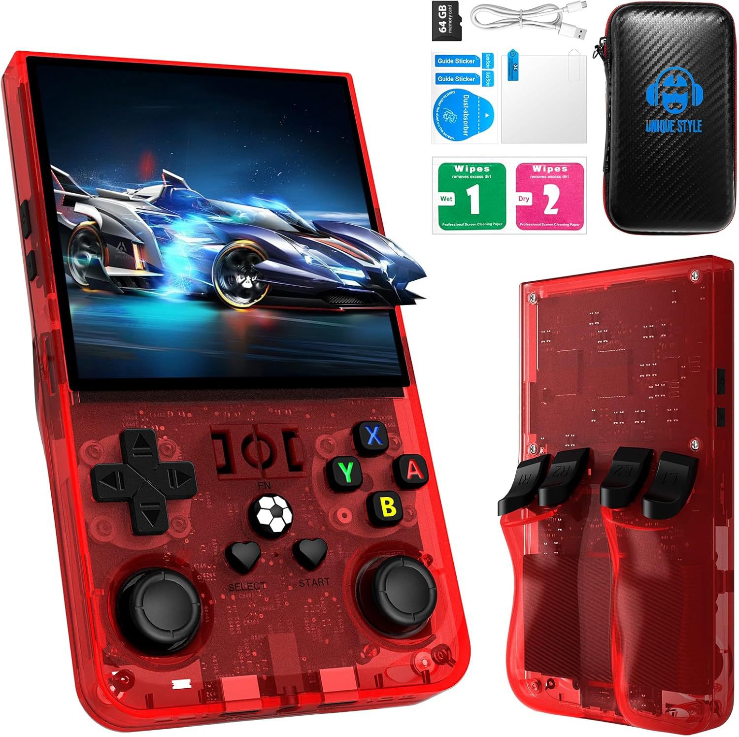 New R36MAX Open Source Handheld Retro Game Console 4.0inch IPS Screen Portable Pocket Arcade_voghion.com