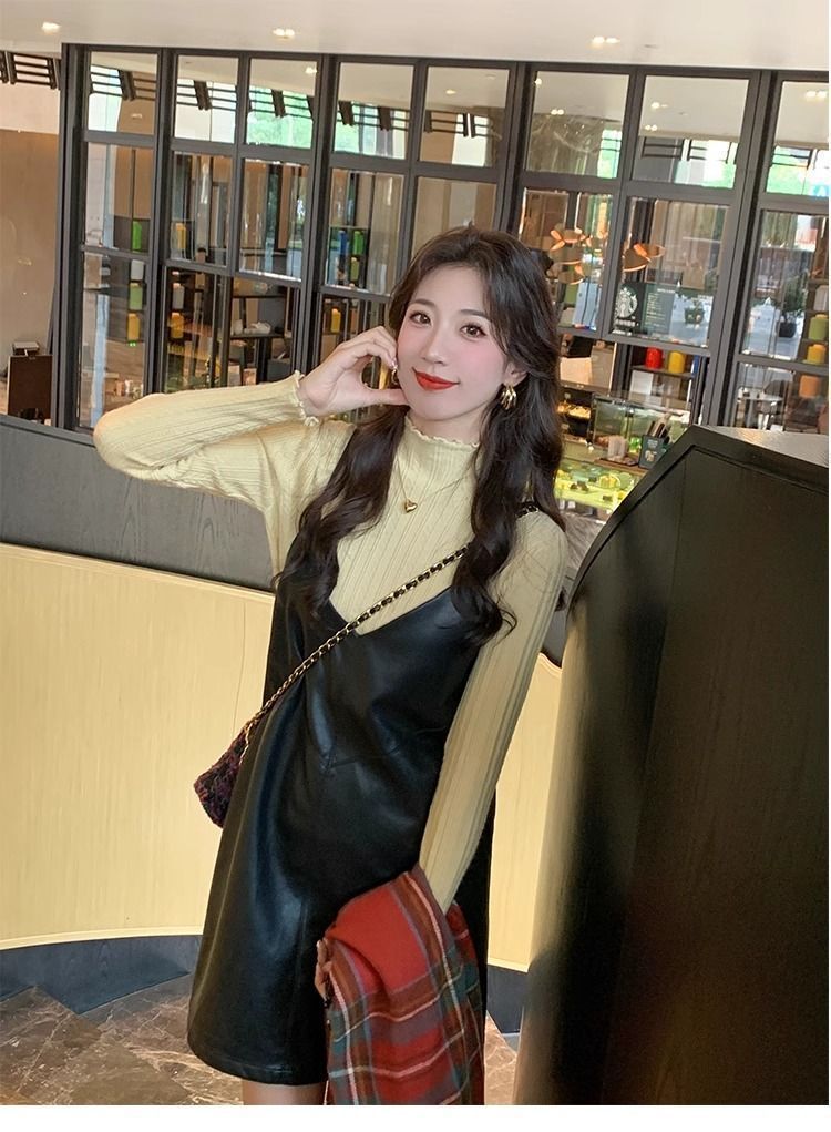 【中国直邮】 奢笛熊 早秋冬季新款时尚内搭 修身显瘦半高领打底毛衣针织衫 白色 S