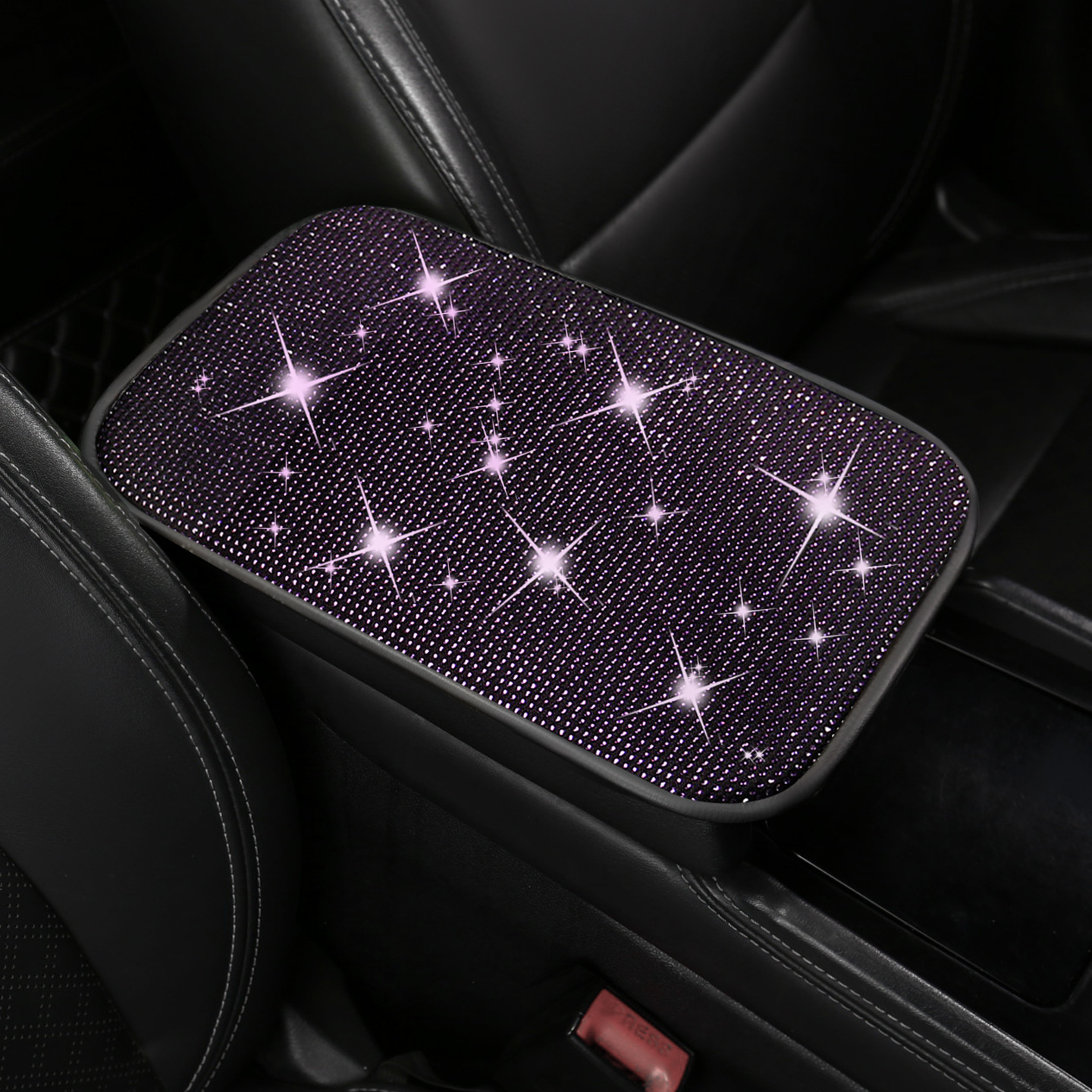 Fushou – Armrest box pad Car Armrest - purple-rhinestone