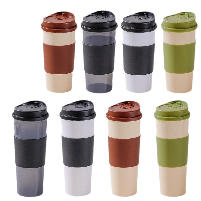 アマゾン小麦わらPPコーヒーカップ牛乳カップ密封スライドカバー断熱保温カップ屋外携帯コップ|undefined