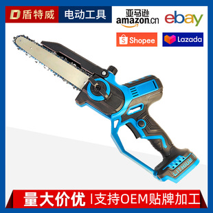 8 inch brushless rechargeable lithium battery single hand chainsaw small household handheld saw electric saw wood outdoor logging foreign trade
