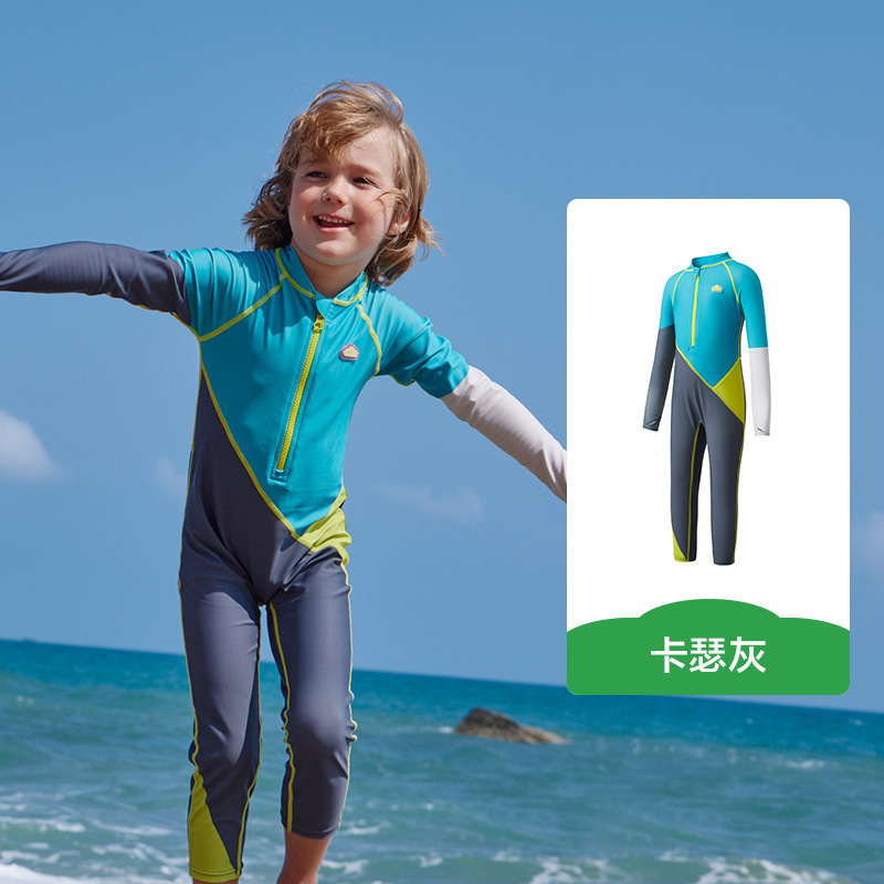 KK árbol traje de baño de una pieza para niños hilo original protector solar antibacteriano y resistente al cloro niña natación de manga larga bebé