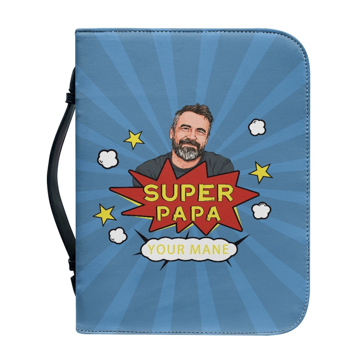 Трансграничная горячая распродажа ко Дню отца, подарок с индивидуальным именем, дропшиппинг, сумка, персонализированный портфель с аватаром и текстом