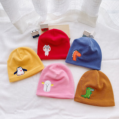 護耳秋冬季新品發熱保暖兒童帽子卡通刺繡可愛男女寶寶針織套頭帽