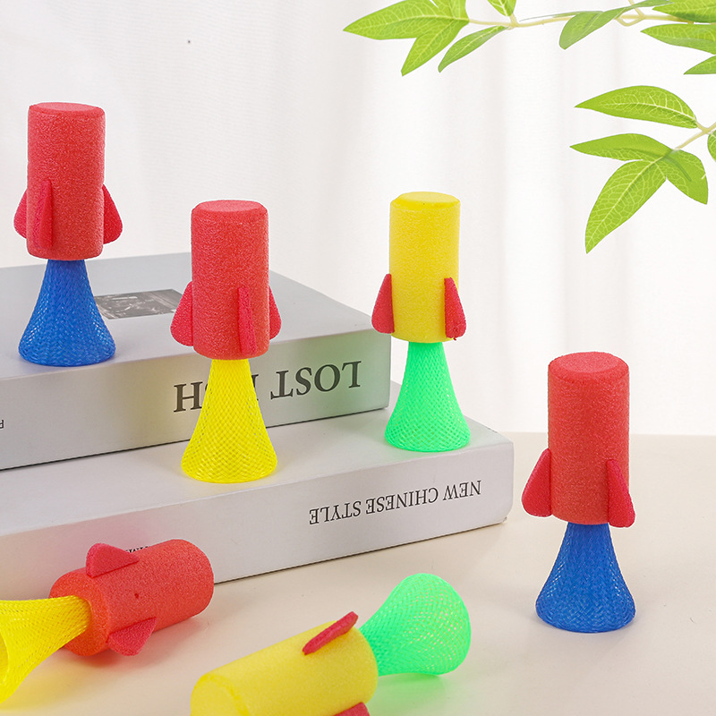 Transfronterizos para Amazon gran rebote cohetes Eva primavera hombre rebote cohetes saltar regalos para niños