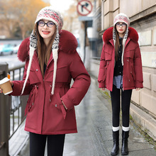 外贸派克服女中长新款冬季宽松韩版加绒加厚棉衣洋气棉袄工装外套
