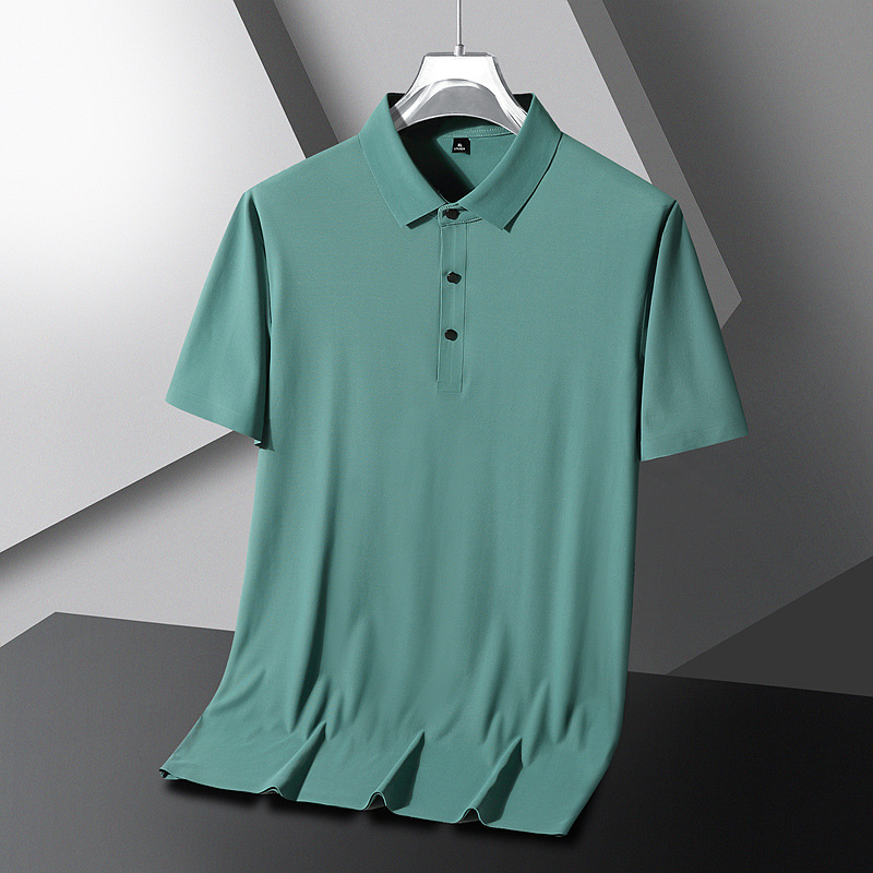 2023 nuevo polo de hombre de verano de color sólido simple chaqueta casual de hombre de gran tamaño con cuello corto