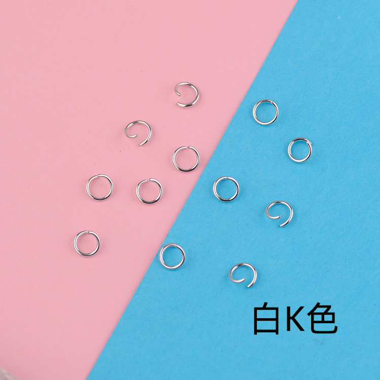 DIY pintura color anillo abierto anillo de conexión de metal hecho a mano solo anillo pulsera collar de color caramelo llavero material