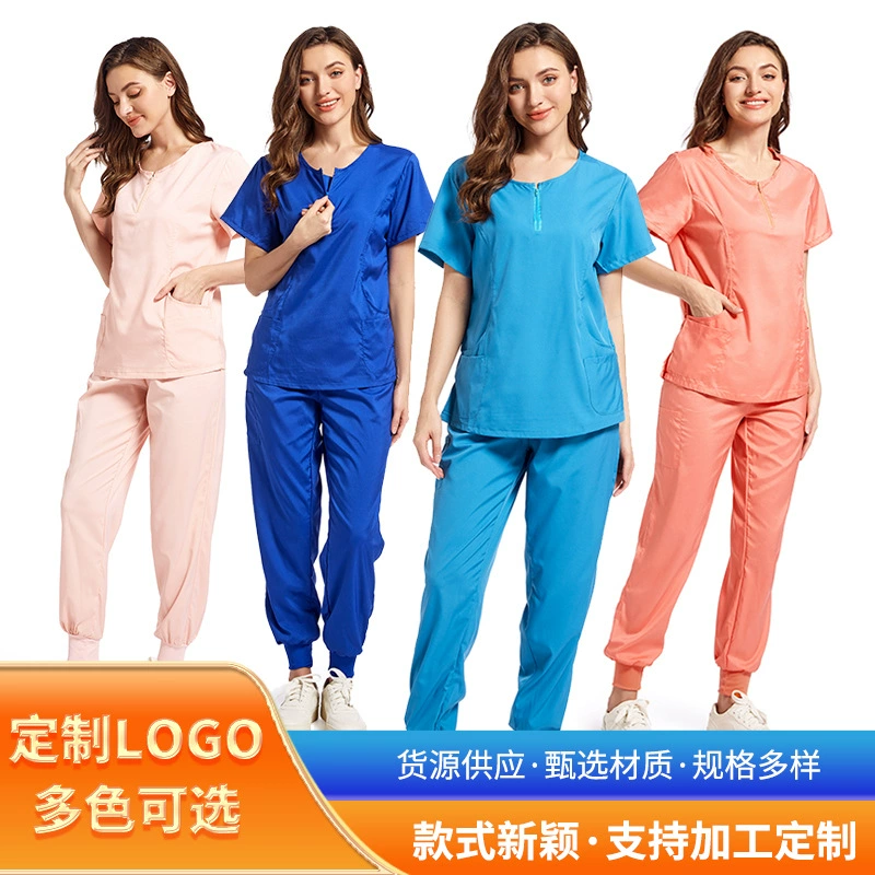 Внешняя торговля Стоматологический врач с короткими рукавами кисти ручной костюм женский разделитель ручной одежды костюм для ухода за одеждой больничная медсестра одежда