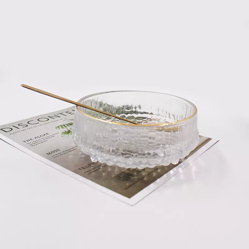 定制高颜值甜品碗玻璃碗水果酸奶水晶燕窝碗碟套装精致早餐碟子沙