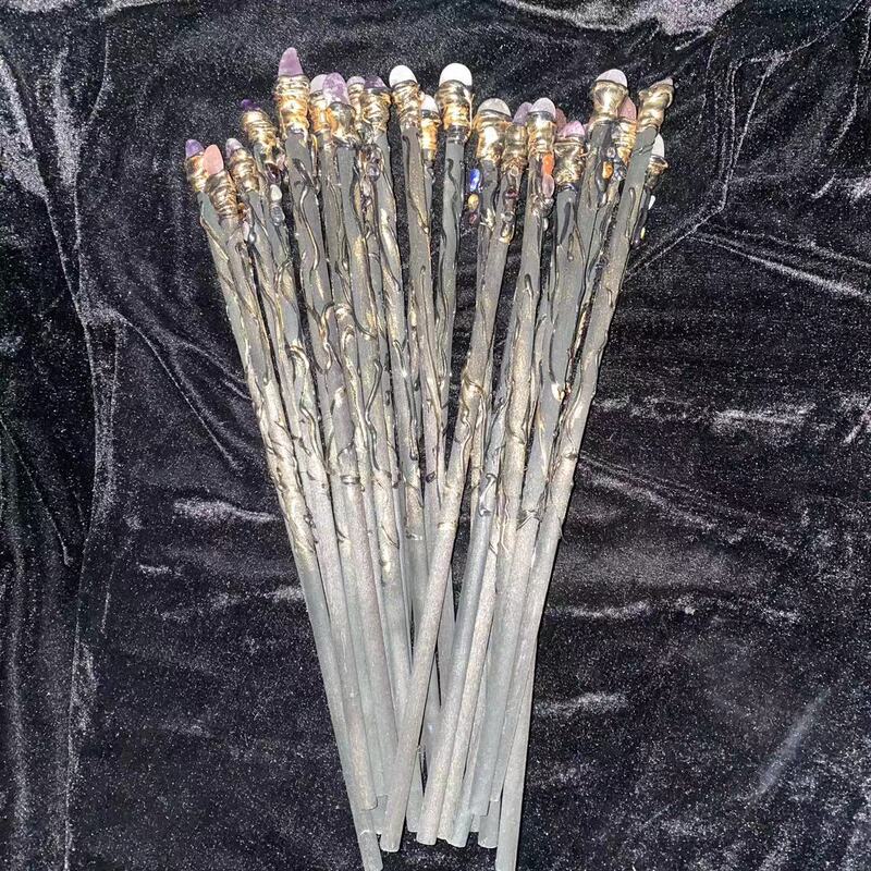 FHSJP 天然水晶魔法棒单尖白水晶权杖 草莓晶粉水晶棒Wicca仪式道具 魔法 图 3