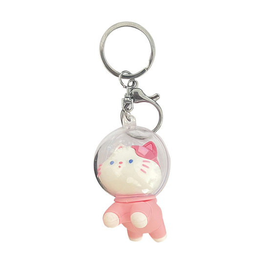 Cyber Celebrant Space Cat Doll Keychain Silicone Astronaut Pendant Cartoon Car Keychain Schoolbag Pendant