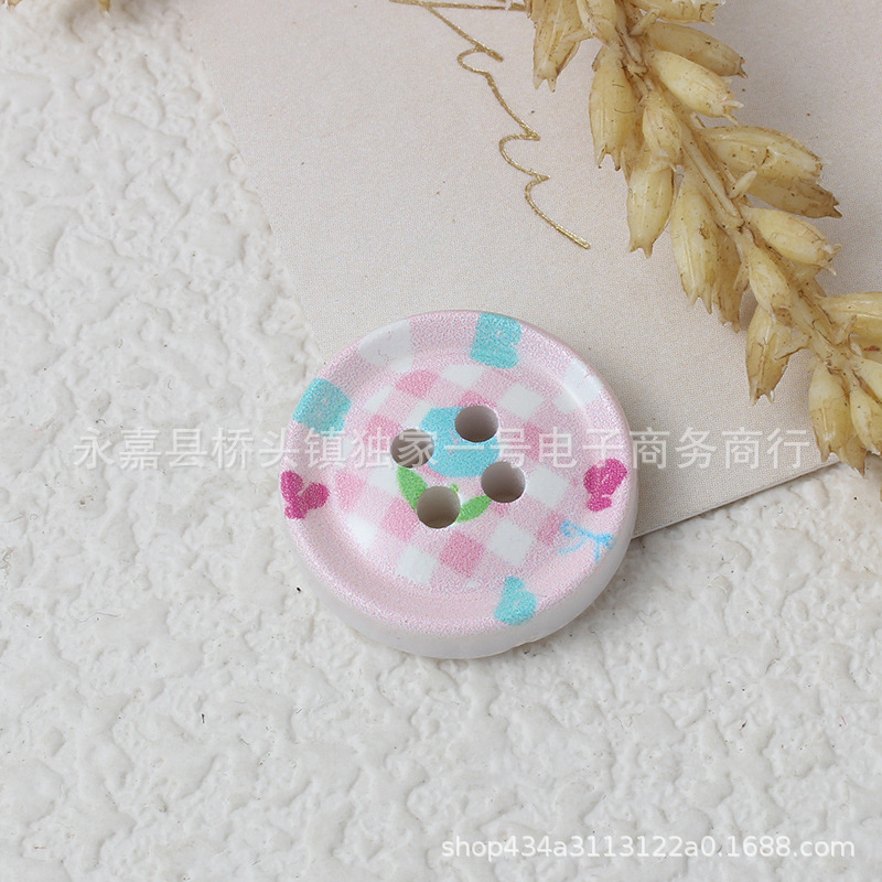 新しいプラスチックラウンド薄型エッジカラー印刷ボタン子供服と女性の多用途装飾ボタン DIY アクセサリー|undefined
