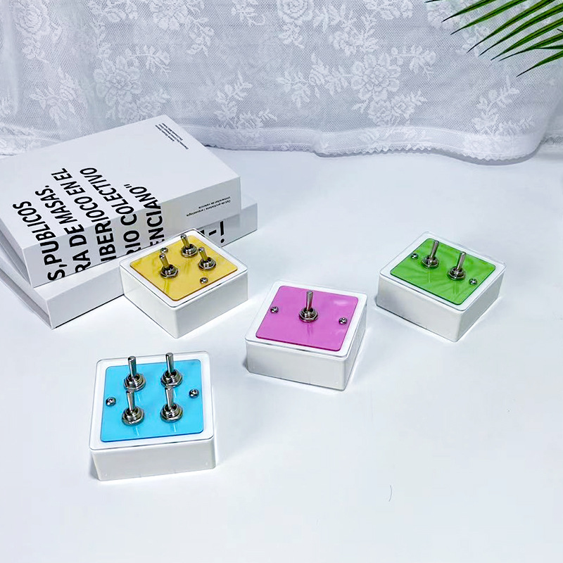 开关多面板亚克力金属一开二开三开单双控拨杆防火阻燃钮子电子