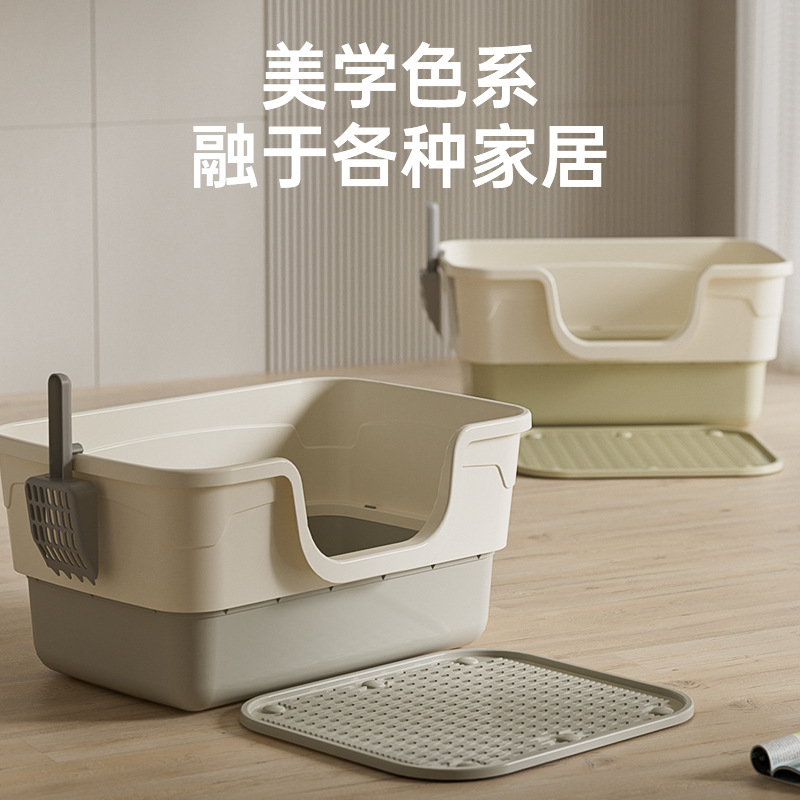 Big Mac caja de arena para gatos inodoro para gatos semicerrados de gran tamaño con tabla de arena con fugas, venta directa de fábrica de pala de arena para gatos de gran tamaño