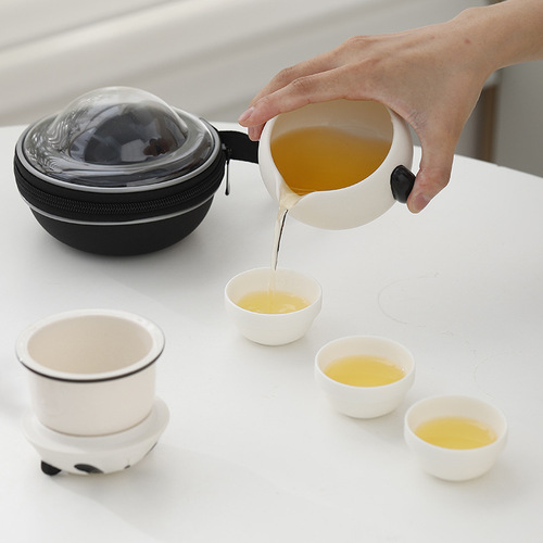 Hand-painted Internet celebrity Panda Kung Fu tea travel tea set gift set teapot to send customer gift box business souvenir