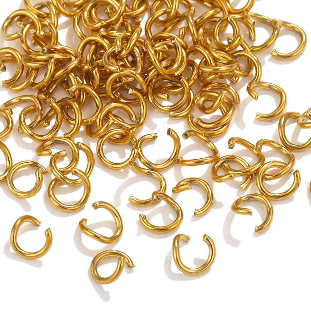 Stainless steel 18K real gold vacuum plating color retaining open ring connection ring small circle DIY jump ring jewelry accessories