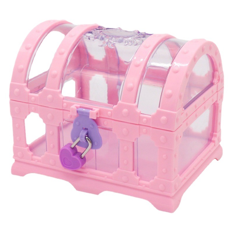 Cofre del Tesoro transfronterizo Cofre del Tesoro de la niña de la princesa con cerradura juguete de Gema para niños Diamond Crystal caja de almacenamiento