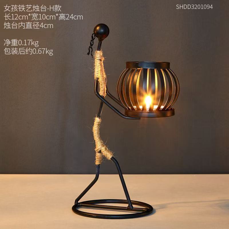 クリエイティブな装飾品キャンドル燭台北欧レストランテーブル装飾バールーム手作り|undefined