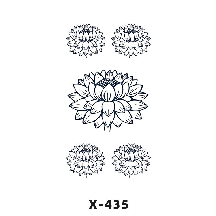 Arco de flor pequeña pegatinas de tatuaje fresco 3D dibujos animados transfronterizo Henna rosa impermeable texto en inglés pegatinas de tatuaje