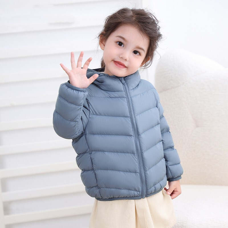 Youjia Clothing Autumn and Winter Children's Lightweight down Jacket Boys and Girls Short Coat for Older Children 90% White Duck down